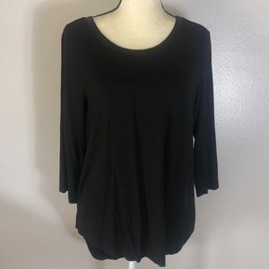 Satin trim neck tee